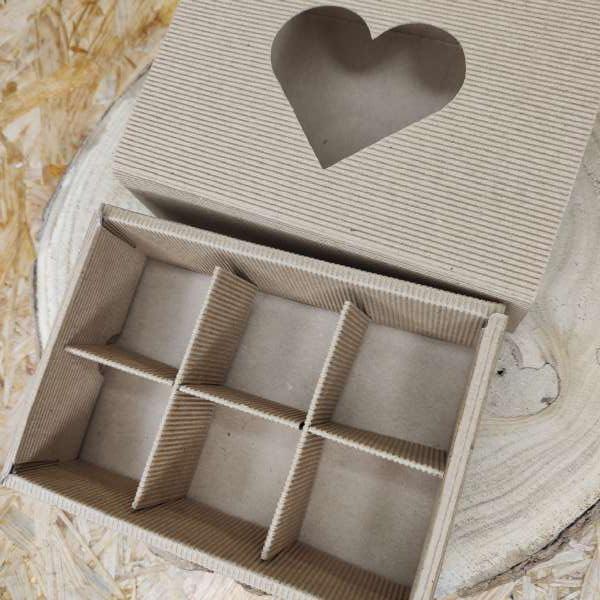 Scatola Fiammifero con Cuore – Porta Oggetti e Confettata Fai da Te in Cartone Grezzo